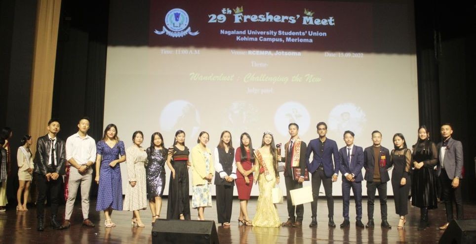 The Nagaland University Kohima Campus, Meriema celebrated its 29th freshers’ meet under the theme ‘Wanderlust: Challenging the new’ at RCEMPA, Jotsoma on September 15. Dr Neivetso Venuh, Pro-Vice Chancellor of NU as speaker graced the occasion with insightful and inspiring thoughts. Chingshau C Phom, from the Department of English, was crowned Mr. Fresher 2022 and Kungsiliu from the Department of Geology, was crowned the Miss Fresher.
